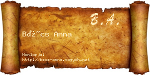 Bécs Anna névjegykártya